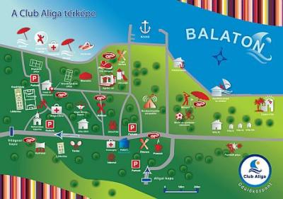 Balatonaliga Club Aliga - map of the holiday complex in Balatonvilagos - Hotel Club Aliga  - Club Aliga Hotel*** Balatonaliga - Balatonvilagos Lake Balaton
